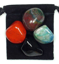 LIVER STRENGTH Tumbled Crystal Healing Set =4 Stones +Pouch +Description Card picture