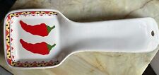 Vintage OTAGIRI Japan Spoon Rest - Red Pepper Pimento Design - MaryAnn Baker picture