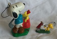 2009 Peanuts Snoopy & Woodstock Christmas Golf Ornaments Holiday Tree Decor Gift picture