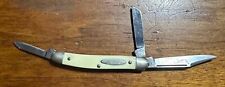 Vintage Olsen K USA White 3 Blade Folding Pocket Knife #A4 picture