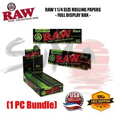 RAW Black Edition ORGANIC HEMP 1 1/4 Size Rolling Papers (24 Packs) 1 Full Box picture