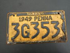 1949 Pennsylvania License Plate 3G353 Penna PA Chevy Ford Chevrolet picture