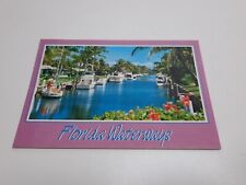 Florida Waterways Postcard Unposted River Gulf Boats  picture