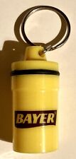 BAYER ASPIRIN PLASTIC KEYCHAIN WITH REMOVABLE TOP FOR STORAGE RARE VINTAGE 1990S picture