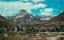 Glacier National Park Trail Riders at Lake Mt Wilbur and Pinnacle Postcard picture