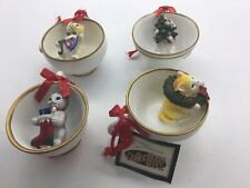 Vintage Teacup Cat Ornaments (Item # 20338~4 Ornaments) picture