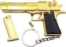 Mens  gold  desert eagle gun gift keychain all metal new, Moving parts picture