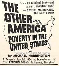 1963 Promo AD FOR The Other America Poverty in the US By Harrington 2.5” Vtg picture