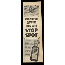 Stop Spot Cleaning Fluid Print Ad Vintage 1955 Laundry Household Cleaner picture