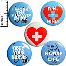 Nurse R.N. 5 Pack Funny Lanyard Coat Pins Buttons Hospital Humor 1
