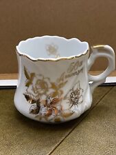 Vintage 1983 Royal Crown 50th Anniversary Gold Trim Tea Cup picture
