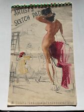 1951 Full Year 12 Month  Pinup Girl Calendar Artist's Sketch Pad by KO Munson picture