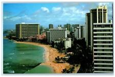 1983 Royal Hawaiian Lining Waikiki Beach Honolulu Hawaii HI Posted Postcard picture