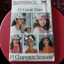 Butterick 5948 Hats (30) Sewing Pattern New Uncut Vintage 1990s Summer Woman's picture