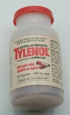 RARE Vintage 80s Extra Strength 50 500mg Tablets Tylenol Empty Bottle Movie Prop picture