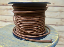 Brown Cotton 2-Wire Cloth Covered Cord, 18ga. Vintage Style Lamps Antique Lights picture