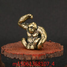 Solid Brass Angry Gorilla Figurine Collectible Animal Gorilla Figurine picture