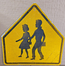 RARE Vintage Children At Play Sign School Crossing Metal Safety Sign picture