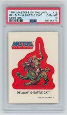 1984 Topps Masters Of Universe HE-MAN & BATTLE CAT #19 Sticker PSA 10 GEM MINT picture