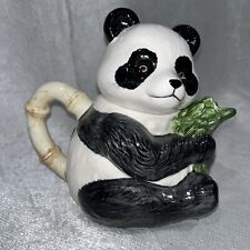 Teapot Panda Two Pieces Applause Inc Ceramic Sm Chip On Back See Photos picture