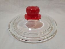 Vintage Tom's Peanuts Jar Embossed Red Handle Replacement Glass Lid Only picture