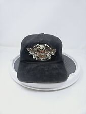 VTG Harley-Davidson Embroided Black Snapback Hat USA Made 90s Used Condition picture
