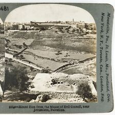 Jerusalem Palestine Mount Zion Stereoview c1900 Keystone Abu Tor Israel Art H847 picture