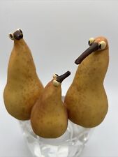 Enesco Pear Family Birds Home Grown PEAR PENGUINS Fruit Figurine Decor #4002359 picture