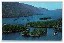 c1960's MV Mohican and Ticonderoga on Lake George Islands NY Postcard picture