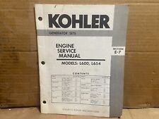 Kohler Model L600 & L654 Generator Set Engine Service Manual picture