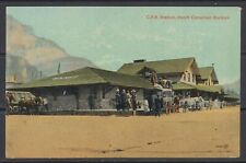 1910s Canada ~ Banff, Alta. ~ C.P.R. Station, Canadian Rockies ~ Horses & Wagons picture