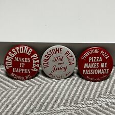Tombstone Pizza Button Pin Trip Medford Wisconsin Red And White  picture