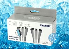 New Barbuzzo Chill Shots Shot Glass 2 Refreezable Chilling Gel Stainless Steel  picture