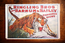 Vintage Ringling Brothers Barnum Bailey Circus Tiger Poster banner carnival show picture