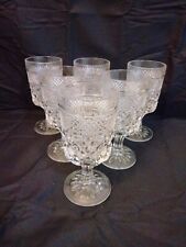 6 Vintage Wexford Glass 8 Ounce Goblets Anchor Hocking 6.5