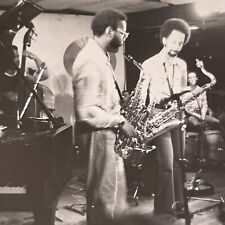 Vintage B&W Snapshot Photograph Black African American Men Saxophone Jazz 70s picture