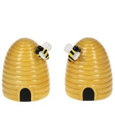 Midwest Gift/Ganz MG178280 Bee Skep Salt and Pepper Shaker Set of 2 Yellow picture