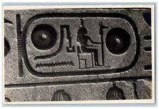 c1920s Luxor Temple Hieroglyphs Rameses II Cartoush View Egypt RPPC Postcard picture