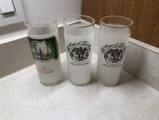 3 The Court of Two Sisters New Orleans Tom Collins Glasses Frosted MINT 6
