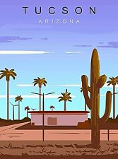 Tucson Arizona Retro United States Travel Art Poster Print picture
