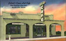 Boulder City Nevada NV Julian's Green Hut Caf� Art Deco NICE LINEN Postcard picture
