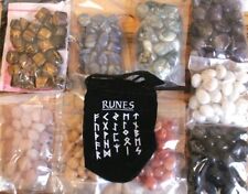 25pcs Gemstone Crystal Engraved Runes Set Norse Viking New Age Reiki Fortune picture