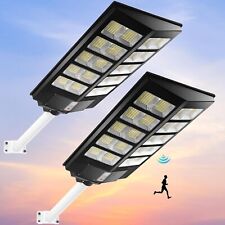 2PCS 2KW 7000K Commercial Solar Street Light LED Outdoor Dusk to Dawn Lamp US picture