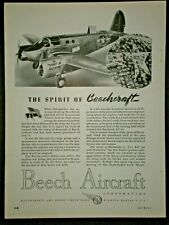 1943 SPIRIT OF BEECHCRAFT AT-10 TRAINER PLANE WWII vintage Trade photo print ad picture