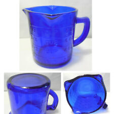 NEW Depression Style Cobalt Blue Glass 1 c Measuring Cup 3 Pour Spouts picture