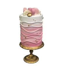 New Easter Bakery LARGE PINK CAKE STAND DISPLAY STATUE Resin Figurine 20