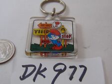 Vintage 1981 Smurf Keychain Key Chain W.B Co. Papa Street Signs ? One Way Stop picture