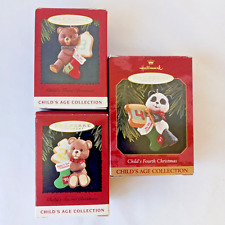 Lot of 3 VTG Hallmark Keepsake Ornament Christmas Child's Age Collection IOB picture