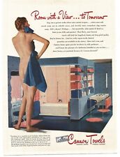 1944 Cannon Towels MCM Bathroom Nude Naked Woman Bottom Print Ad picture