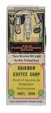 Early Ames Iowa Advertising Matchbook 1930s Ohio Match Co Rainbow Coffee ISU Vtg picture